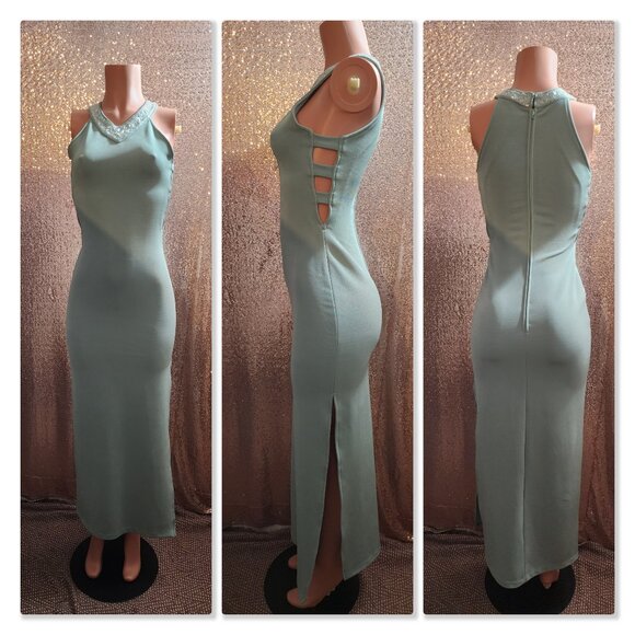 Mint Green Beaded Dress - Picture 1 of 3